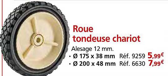 Roue tondeuse chariot