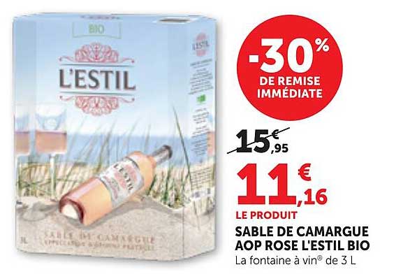 SABLE DE CAMARGUE AOP ROSE L'ESTIL BIO