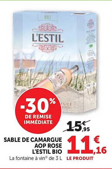SABLE DE CAMARGUE AOP ROSE L'ESTIL BIO