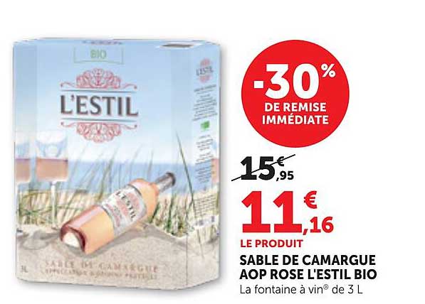 SABLE DE CAMARGUE AOP ROSE L'ESTIL BIO