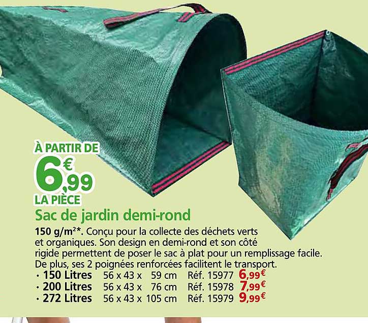 Sac de jardin demi-rond