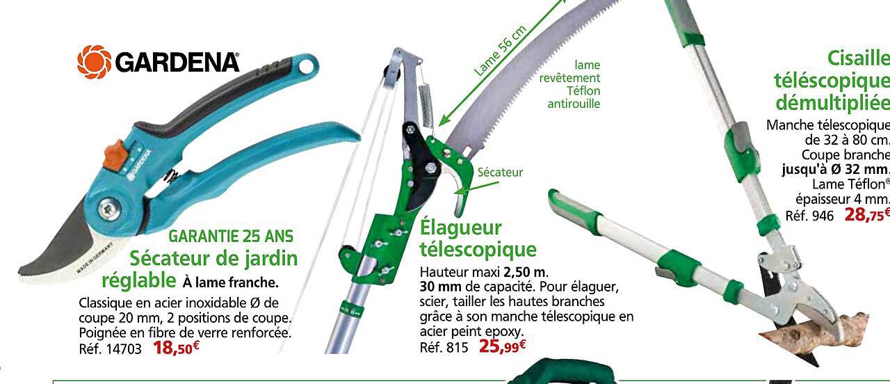Sécateur de jardin réglable