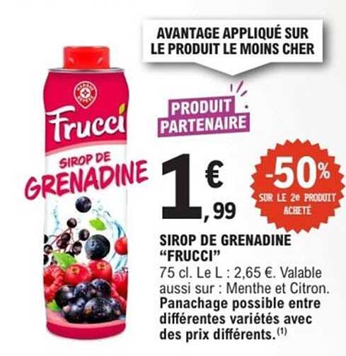 SIROP DE GRENADINE "FRUCCI"