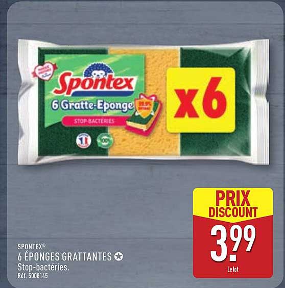 SPONTEX® 6 ÉPONGES GRATTANTES Stop-bactéries.