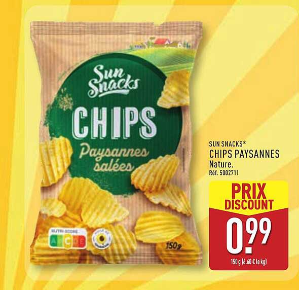 SUN SNACKS® CHIPS PAYSANNES Nature.