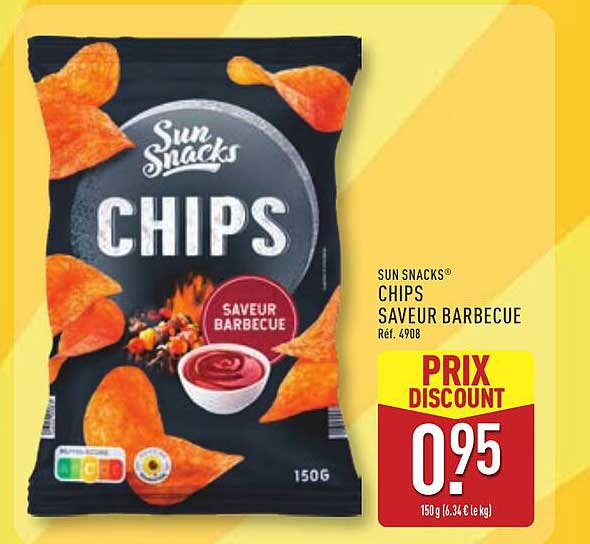 SUN SNACKS® CHIPS SAVEUR BARBECUE