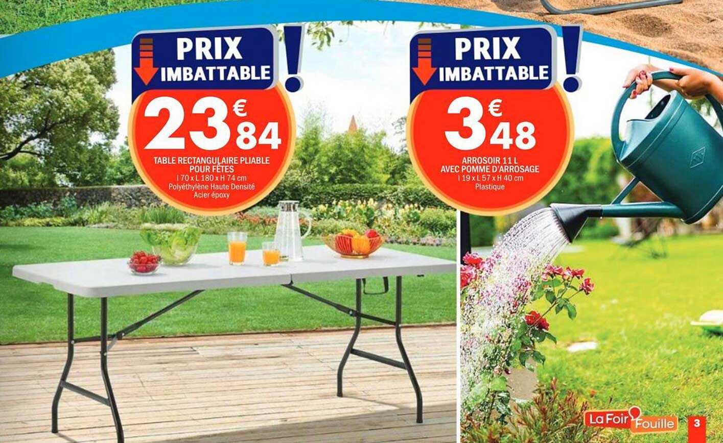 TABLE RECTANGULAIRE PLIABLE POUR FÊTES