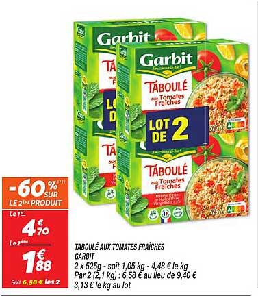 TABOULÉ AUX TOMATES FRAÎCHES GARBIT