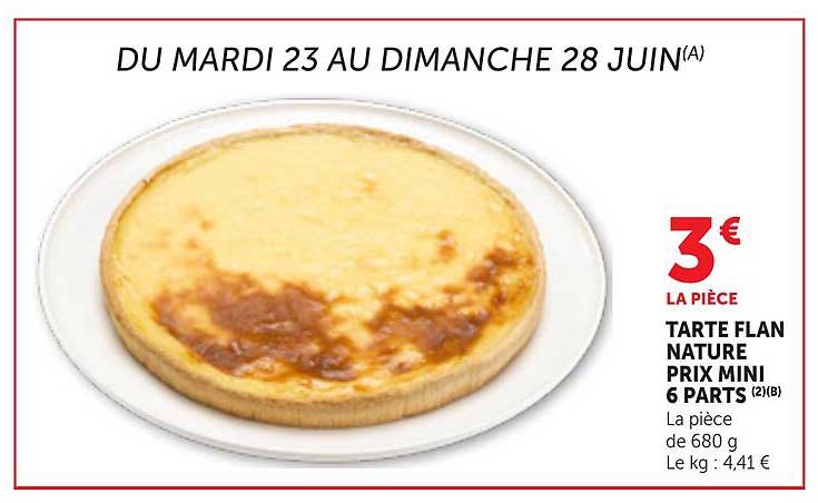 TARTE FLAN NATURE PRIX MINI 6 PARTS