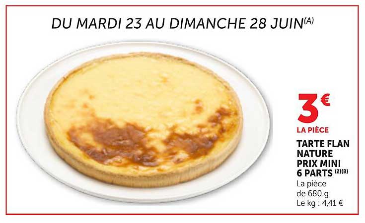 TARTE FLAN NATURE PRIX MINI 6 PARTS