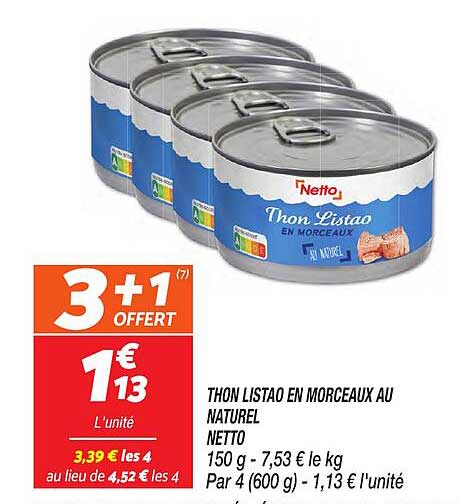 THON LISTAO EN MORCEAUX AU NATUREL NETTO