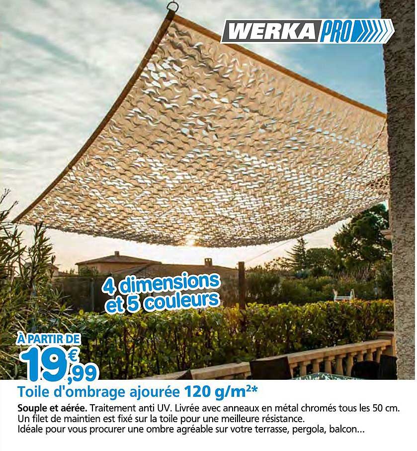 Toile d'ombrage ajourée 120 g/m²*