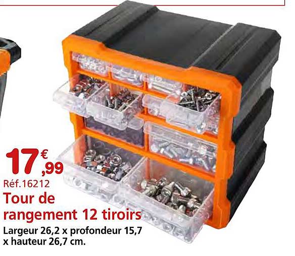 Tour de rangement 12 tiroirs