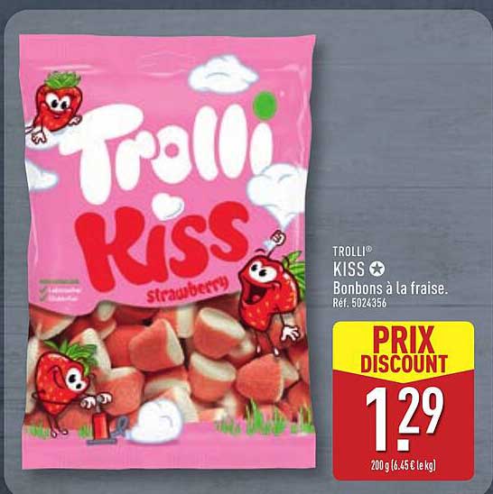 TROLLI KISS Bonbons à la fraise.