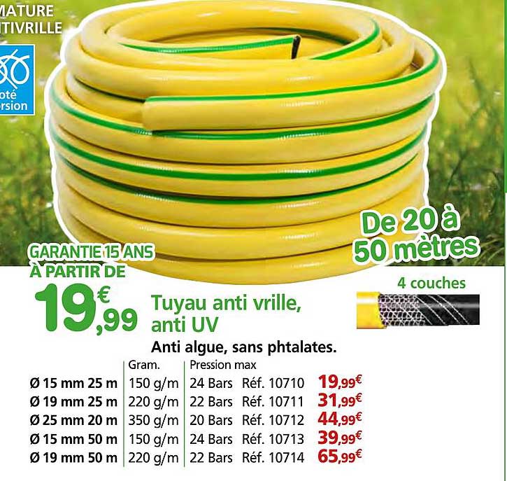 Tuyau anti vrille, anti UV