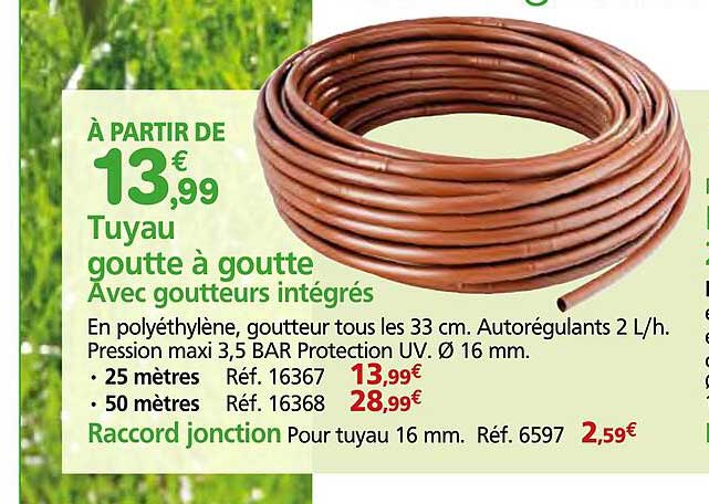 Tuyau goutte à goutte Avec goutteurs intégrés