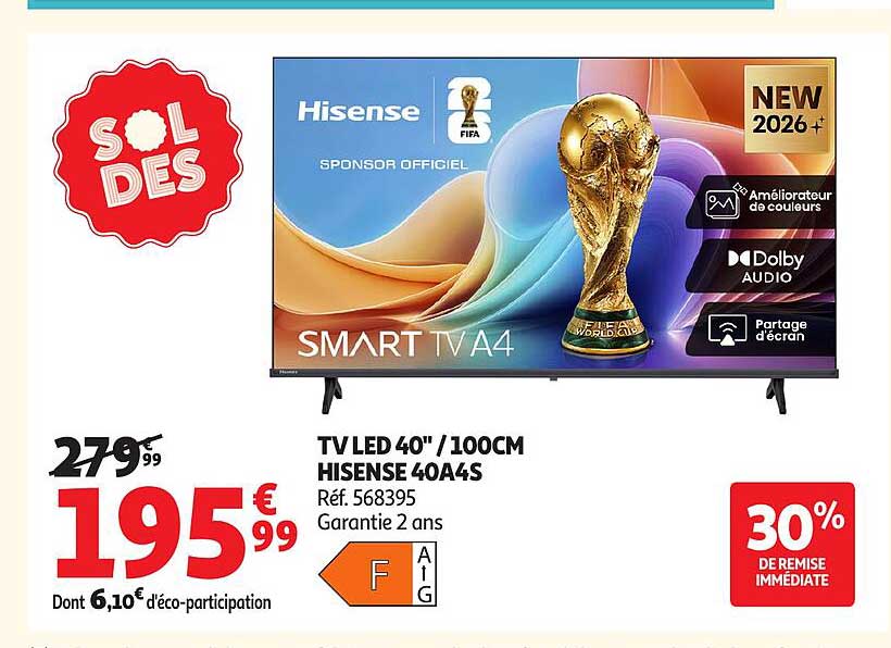 TV LED 40" / 100CM HISENSE 40A4S