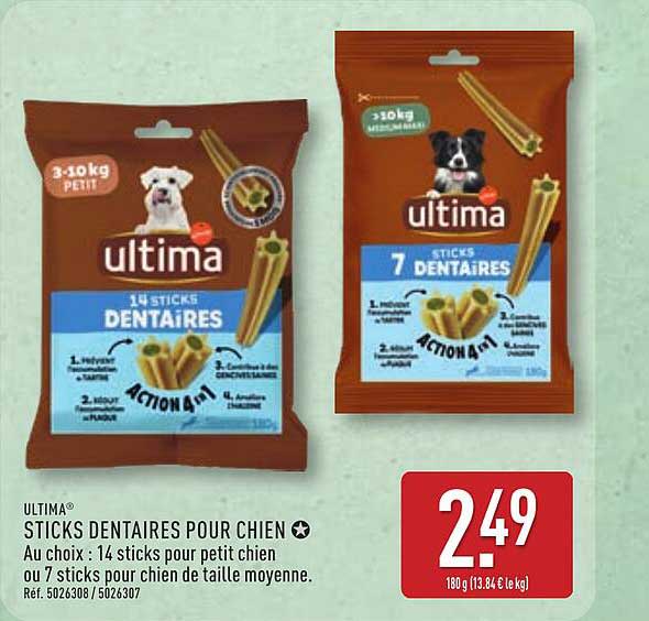 ULTIMA® STICKS DENTAIRES POUR CHIEN