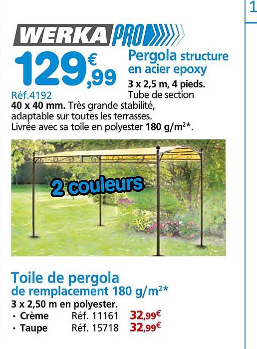 WERKA PRO Pergola structure en acier epoxy