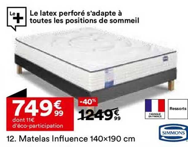12. Matelas Influence 140x190 cm