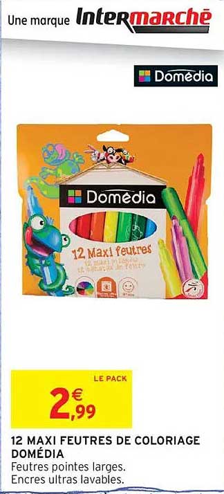 12 MAXI FEUTRES DE COLORIAGE DOMÉDIA