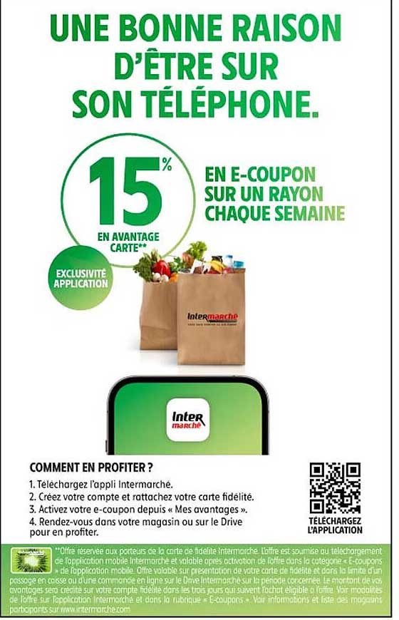 15% EN AVANTAGE CARTE** EN E-COUPON SUR UN RAYON CHAQUE SEMAINE