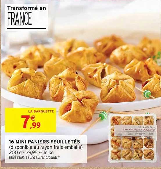 16 MINI PANIERS FEUILLETÉS