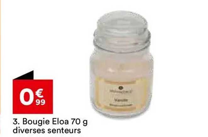 3. Bougie Eloa 70 g diverses senteurs