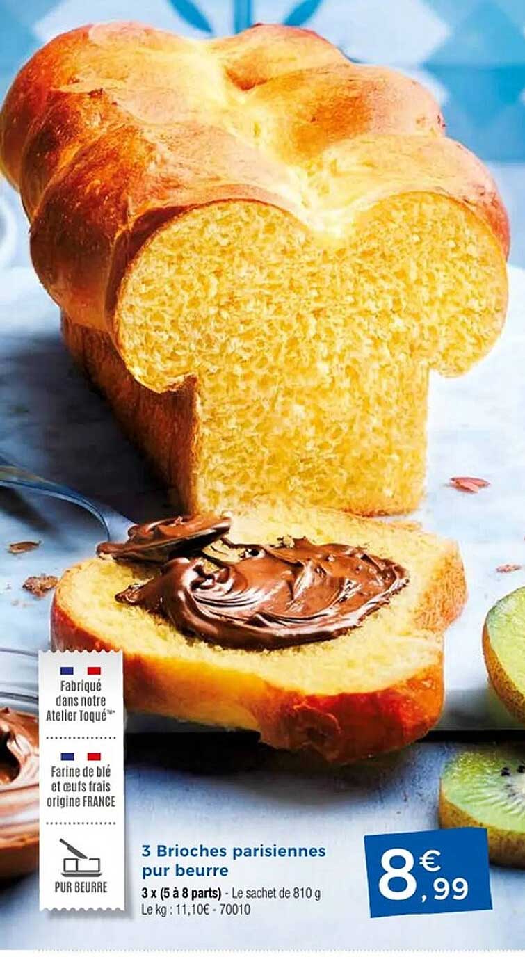 3 Brioches parisiennes pur beurre