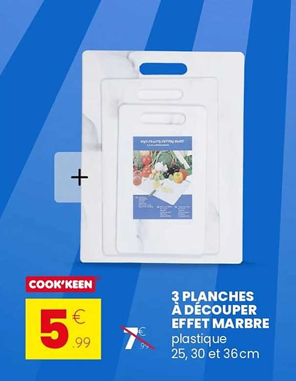3 PLANCHES À DÉCOUPER EFFET MARBRE