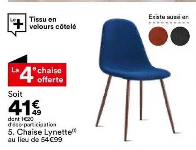 5. Chaise Lynette au lieu de 54€99