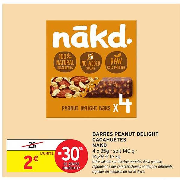 BARRES PEANUT DELIGHT CACAHUÈTES