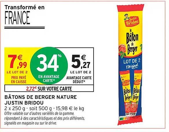 BÂTONS DE BERGER NATURE JUSTIN BRIDOU