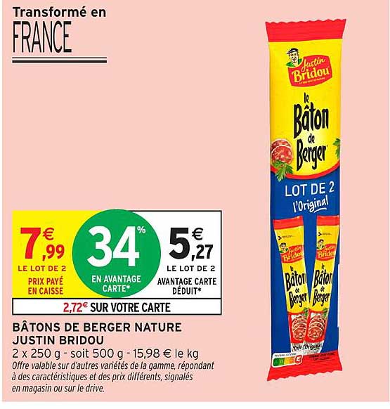 BÂTONS DE BERGER NATURE JUSTIN BRIDOU