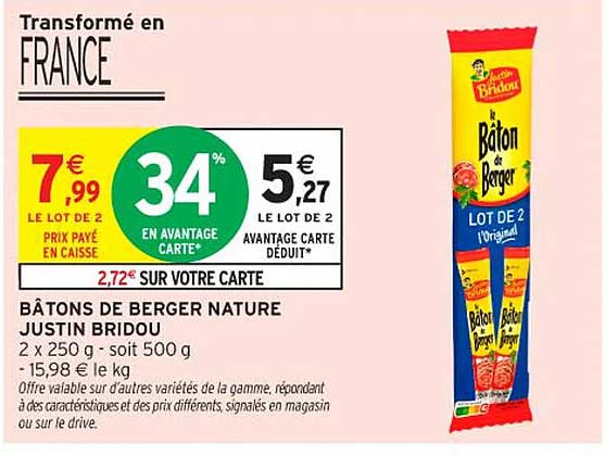 BÂTONS DE BERGER NATURE JUSTIN BRIDOU
