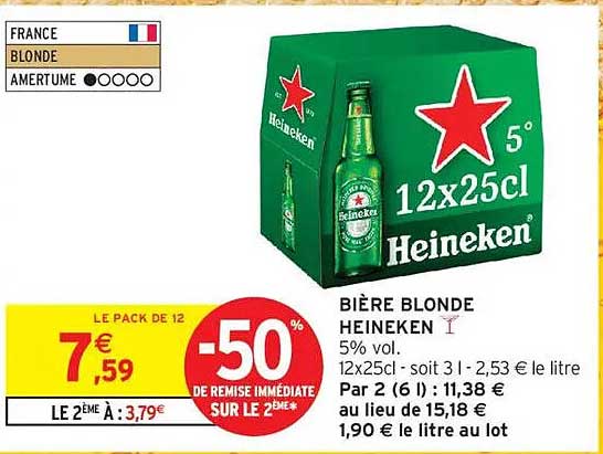 BIÈRE BLONDE HEINEKEN