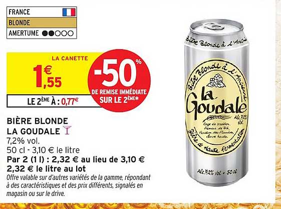 BIÈRE BLONDE LA GOUDALE