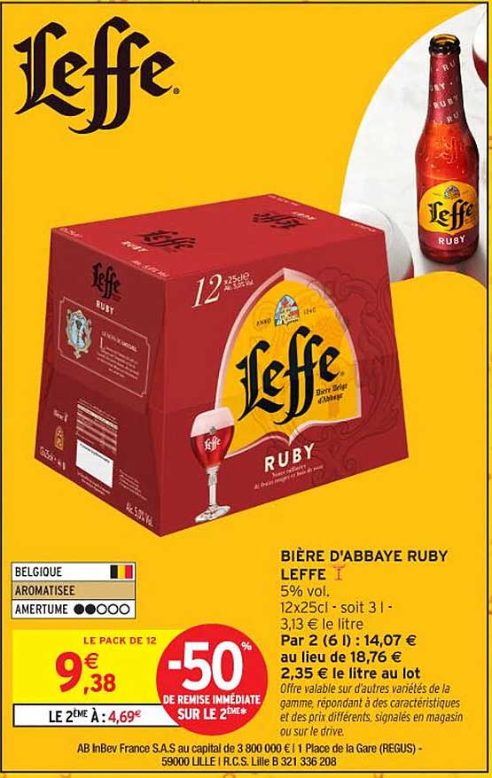 BIÈRE D'ABBAYE RUBY LEFFE