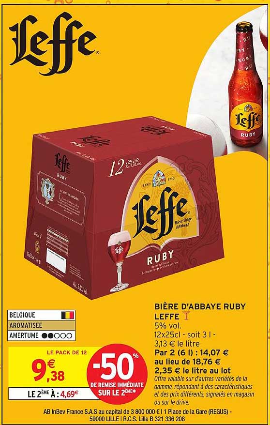 BIÈRE D'ABBEY RUBY LEFFE