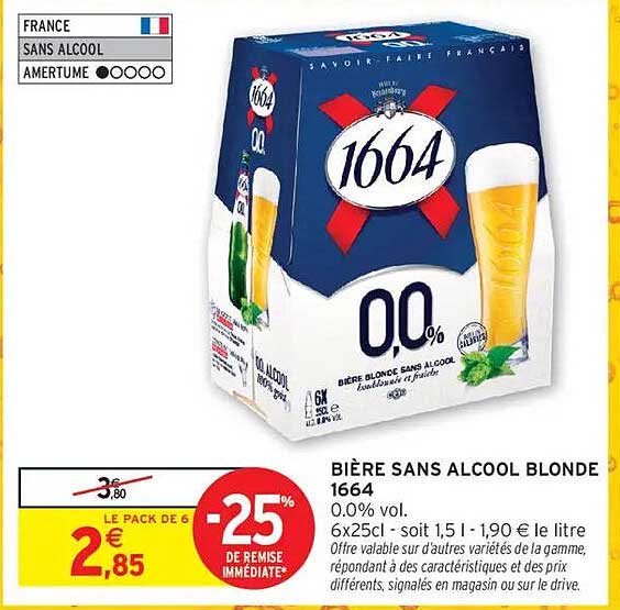 BIÈRE SANS ALCOOL BLONDE 1664