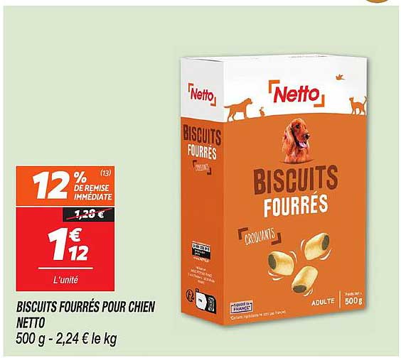 Biscuits fourrés pour chien Netto