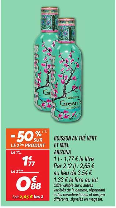 BOISSON AU THÉ VERT ET MIEL ARIZONA
