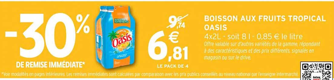 BOISSON AUX FRUITS TROPICAL OASIS