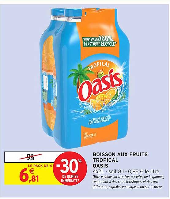 BOISSON AUX FRUITS TROPICAL OASIS