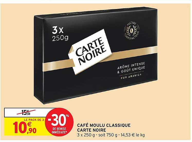 Café moulu classique Carte Noire