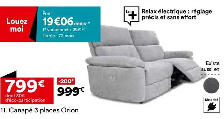 Canapé 3 places Orion