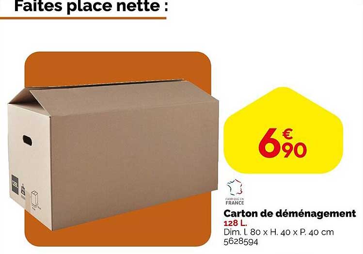 Carton de déménagement 128 L