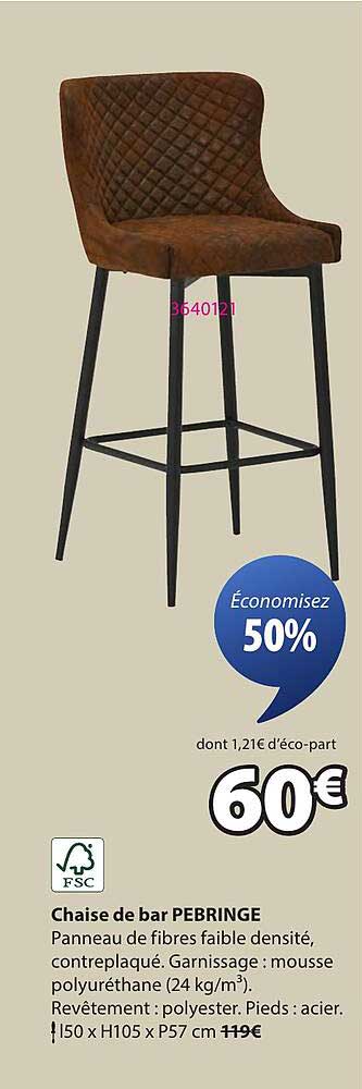 Chaise de bar PEBRINGE