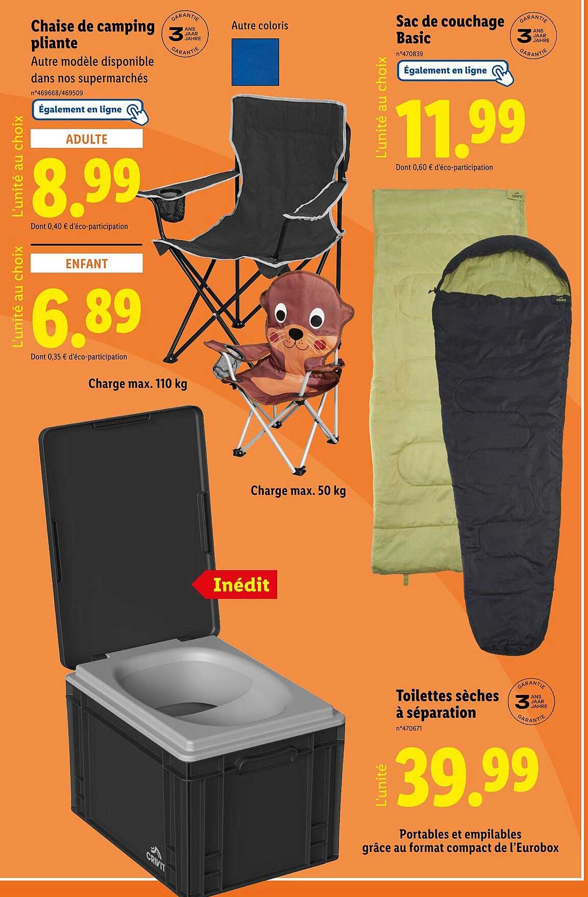 Chaise de camping pliante