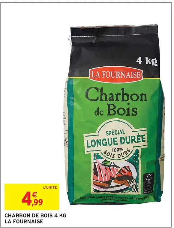 CHARBON DE BOIS 4 KG LA FOURNAISE